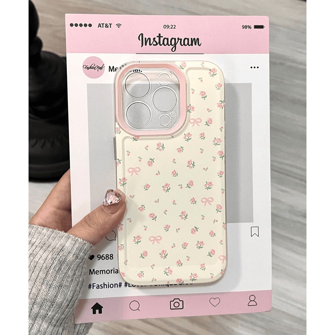 Pink Floral Pattern Soft Cartoon Phone Case