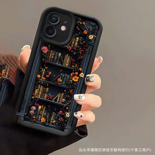 Vintage Floral Bookshelf Design Phone Case