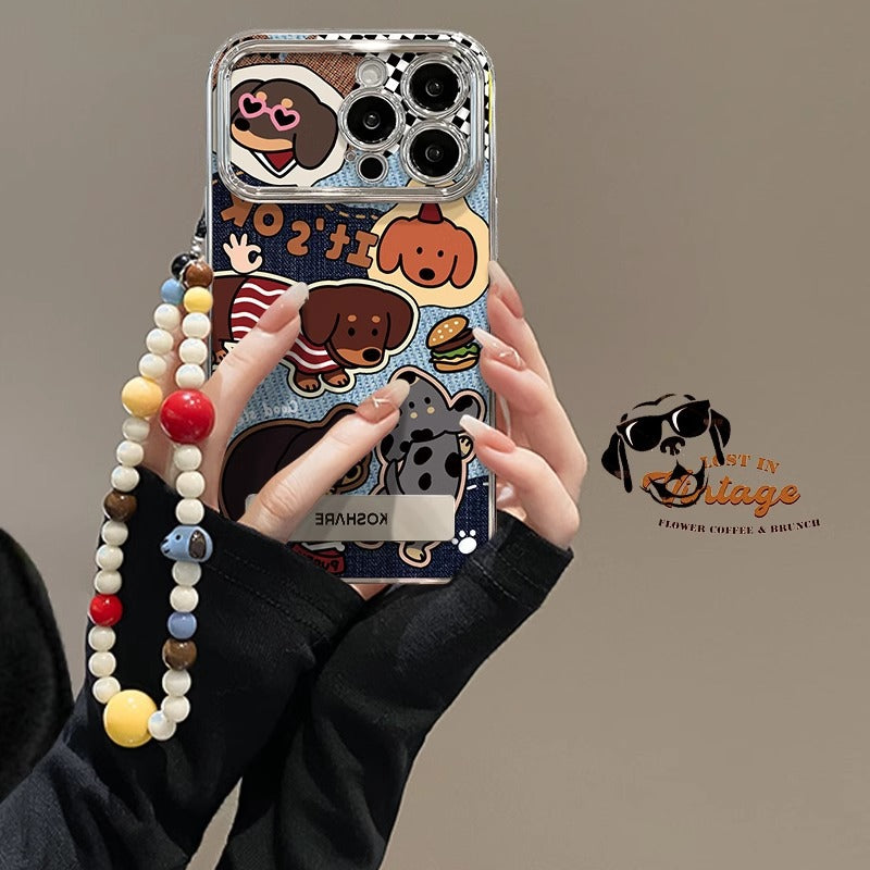 Western Dachshund Chain Electroplated View Window Case