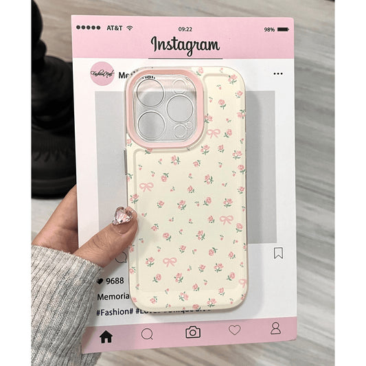Pink Floral Pattern Soft Cartoon Phone Case