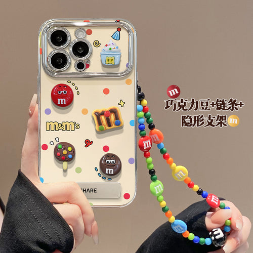 3D Cartoon M-Bean Bracelet Electroplated Phone Case