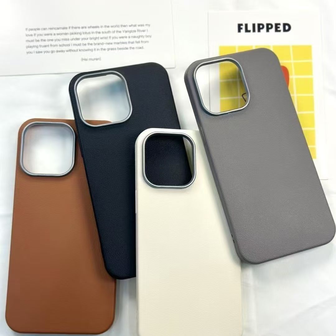 Minimalist Frame Leather Texture Business Phone Case